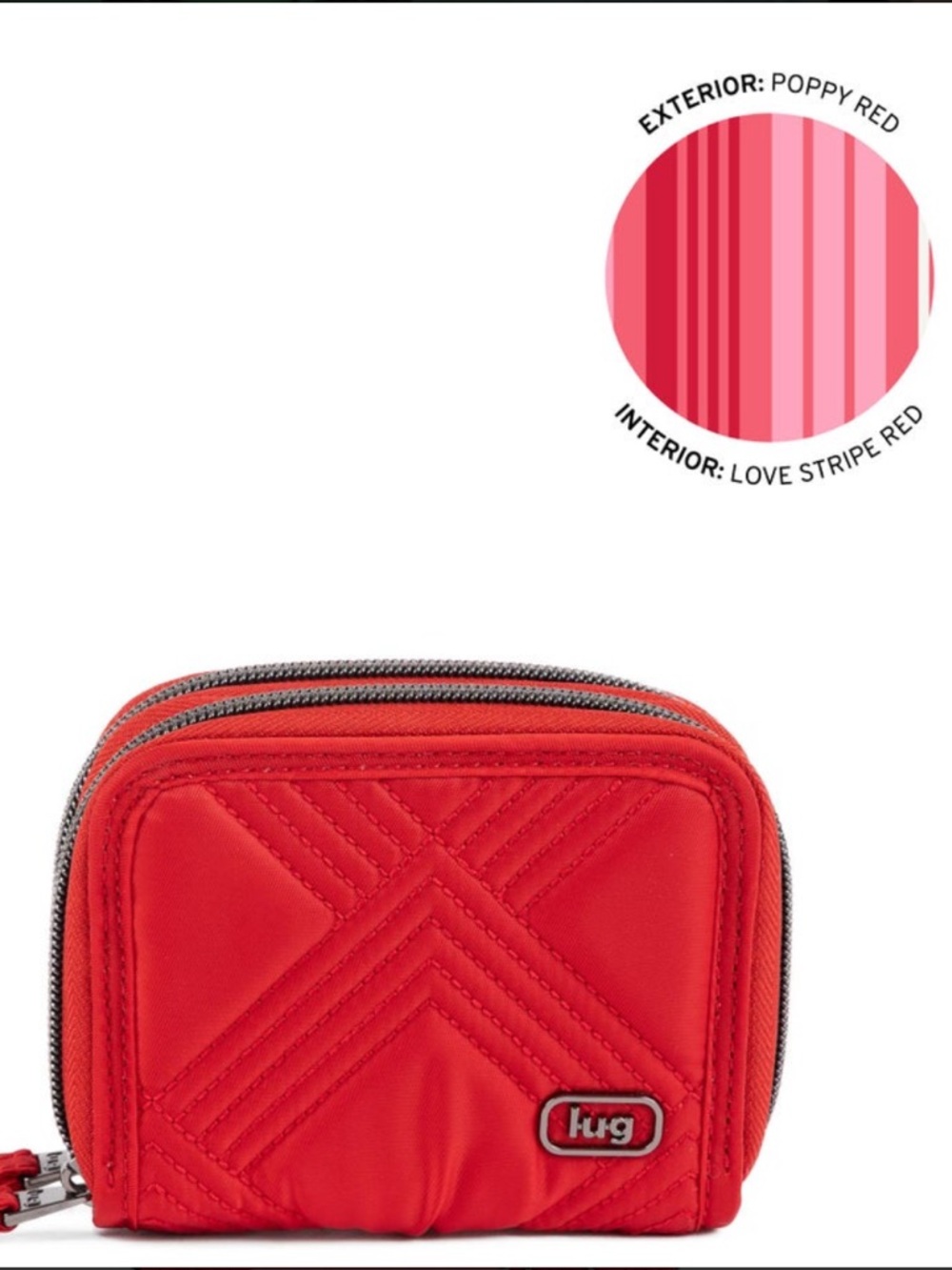 Lug Splits 2 Compact RFID Wallet Poppy Red